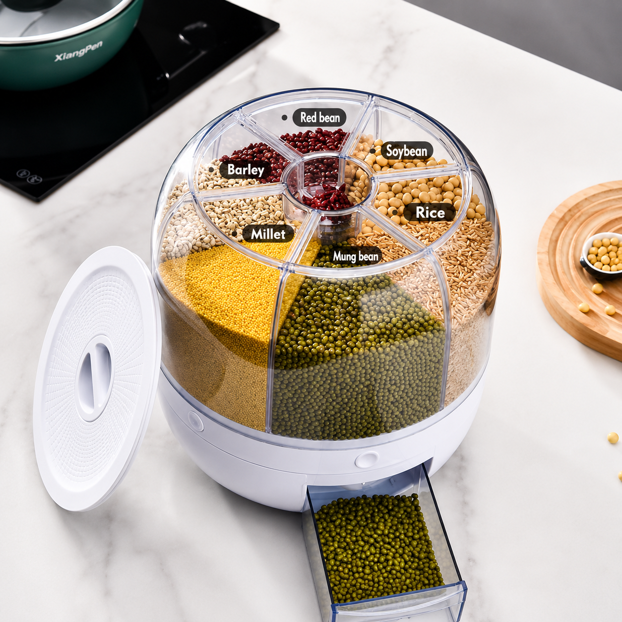 6-Grid Rotating Grain Dispenser