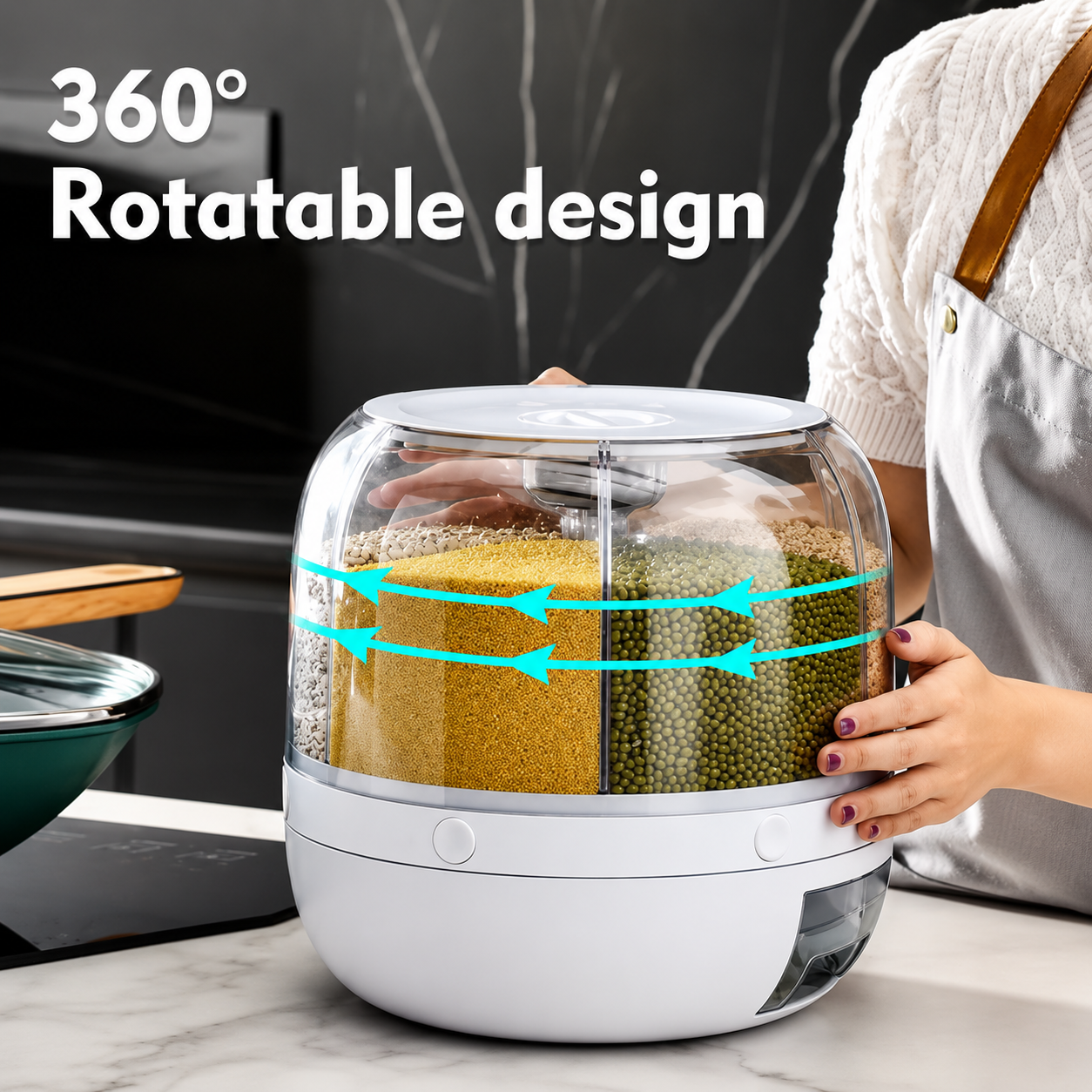 6-Grid Rotating Grain Dispenser